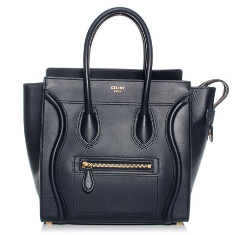 celine luggage navy blue|CELINE Smooth Calfskin Micro Luggage Navy Blue.